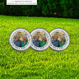 Add Your Own Couple Photo 35th Wedding Anniversary Golf Ball Marker