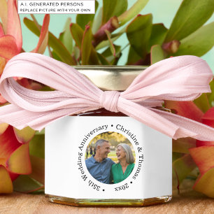 Add Your Own Couple Photo 35th Wedding Anniversary Honey Jar Favors