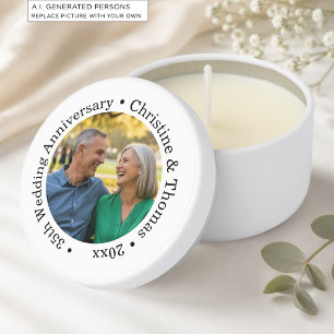 Add Your Own Couple Photo 35th Wedding Anniversary Mini Candle Favors