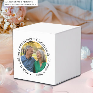 Add Your Own Couple Photo 40th Wedding Anniversary Favor Boxes