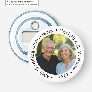 Add Your Own Couple Photo 45th Wedding Anniversary Bottle Opener