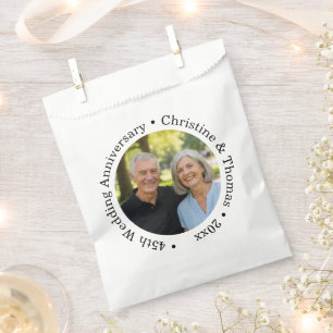 Add Your Own Couple Photo 45th Wedding Anniversary Favor Bag