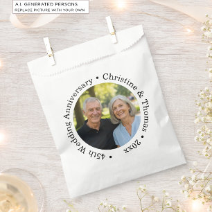 Add Your Own Couple Photo 45th Wedding Anniversary Favor Bag