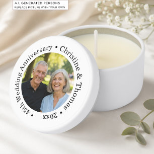 Add Your Own Couple Photo 45th Wedding Anniversary Mini Candle Favors