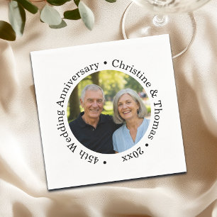 Add Your Own Couple Photo 45th Wedding Anniversary Napkins