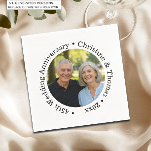 Add Your Own Couple Photo 45th Wedding Anniversary Napkins