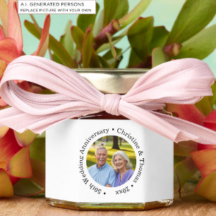Add Your Own Couple Photo 50th Wedding Anniversary Honey Jar Favors