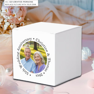 Add Your Own Couple Photo 55th Wedding Anniversary Favor Boxes