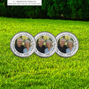 Add Your Own Couple Photo 55th Wedding Anniversary Golf Ball Marker
