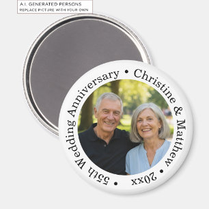 Add Your Own Couple Photo 55th Wedding Anniversary Magnet
