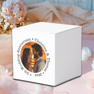 Add Your Own Couple Photo 5th Wedding Anniversary  Favor Boxes