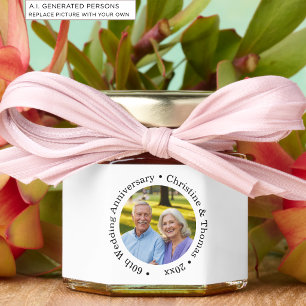 Add Your Own Couple Photo 60th Wedding Anniversary Honey Jar Favors