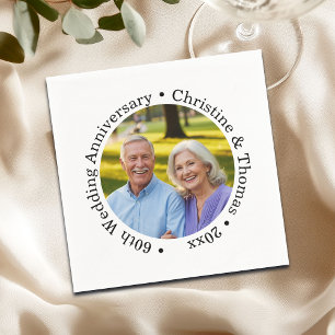 Add Your Own Couple Photo 60th Wedding Anniversary Napkins