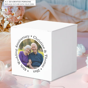 Add Your Own Couple Photo 65th Wedding Anniversary Favor Boxes