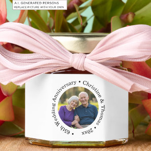 Add Your Own Couple Photo 65th Wedding Anniversary Honey Jar Favors