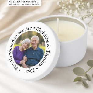 Add Your Own Couple Photo 65th Wedding Anniversary Mini Candle Favors