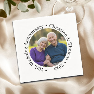 Add Your Own Couple Photo 70th Wedding Anniversary Napkins
