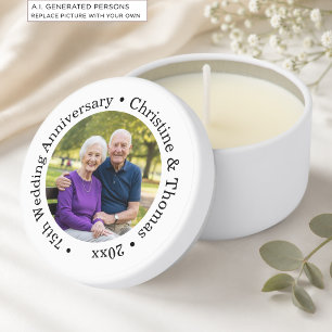 Add Your Own Couple Photo 75th Wedding Anniversary Mini Candle Favors