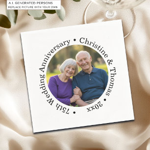 Add Your Own Couple Photo 75th Wedding Anniversary Napkins