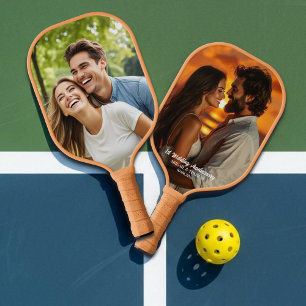 Add Your Own Couple Photo Wedding Anniversary  Pickleball Paddle