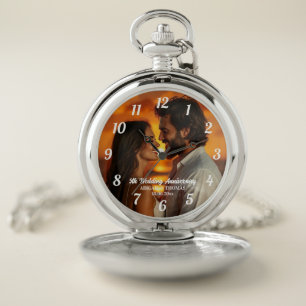 Add Your Own Couple Photo Wedding Anniversary  Pocket Watch