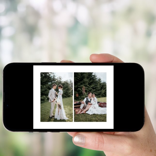 Add Your Own Custom 2 Photo Collage Horizontal Poster (Front Digital)