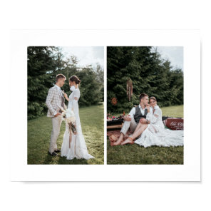 Add Your Own Custom 2 Photo Collage Horizontal Poster