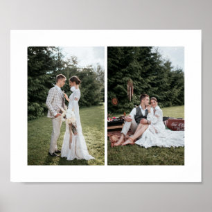 Add Your Own Custom 2 Photo Collage Horizontal Poster