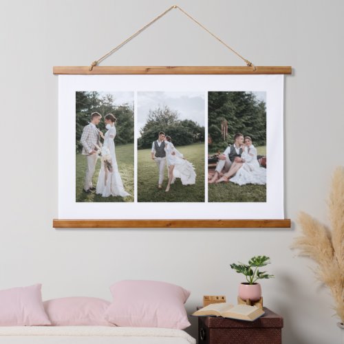 Add Your Own Custom 3 Photo Collage Hanging Tapestry