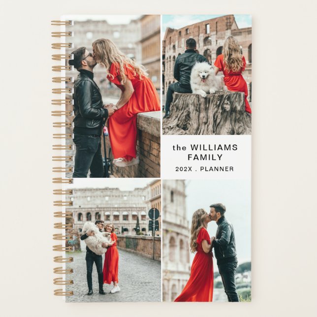 Add Your Own Custom 4 Photo Collage Planner (Front)