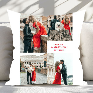 Add Your Own Custom 4 Photo Collage Throw Pillow
