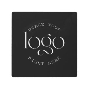 Add Your Own Custom Business Logo Modern Black Metal Print