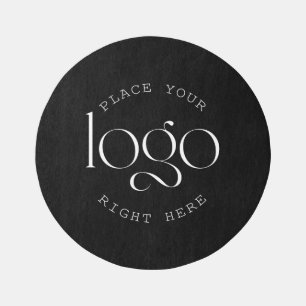 Add Your Own Custom Business Logo Modern Black Rug