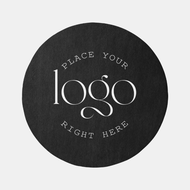 Add Your Own Custom Business Logo Modern Black Rug (Front)