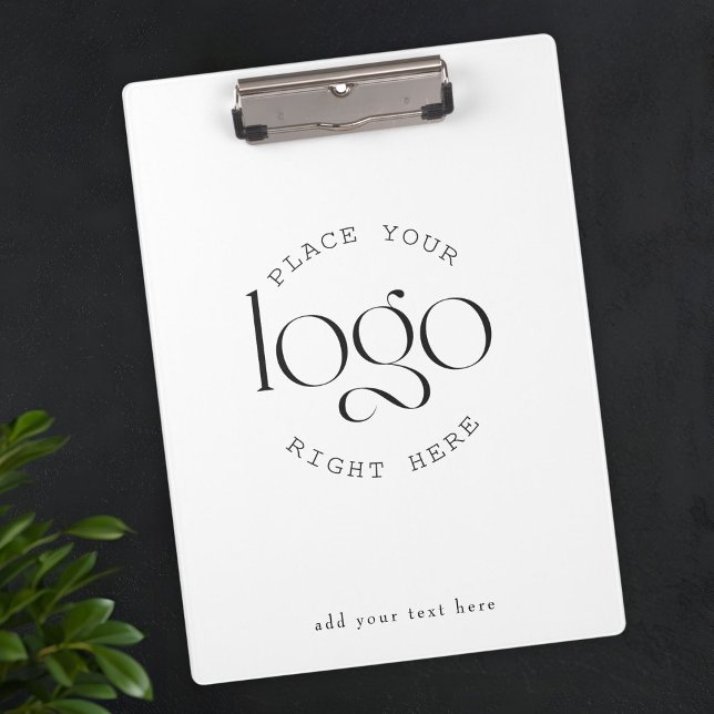 Add Your Own Custom Business Logo Modern White Clipboard (custom personalized add your logo business corporate white clipboard)