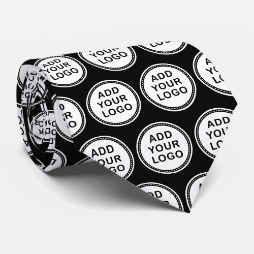 Add your own custom business logo or graphic black neck tie