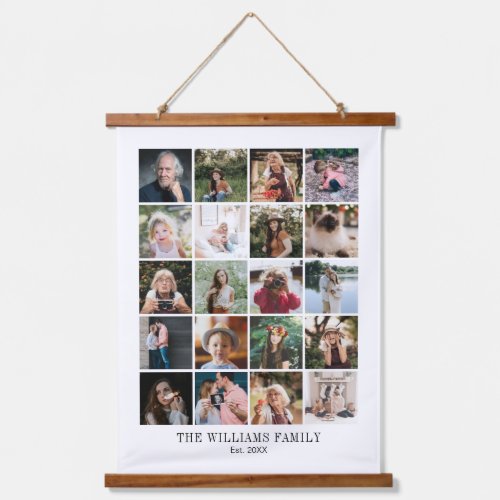 Add Your Own Custom Family 20 Photo Collage Hanging Tapestry