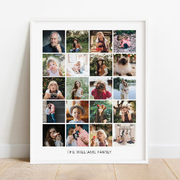 Add Your Own Custom Family 20 Photo Collage Poster