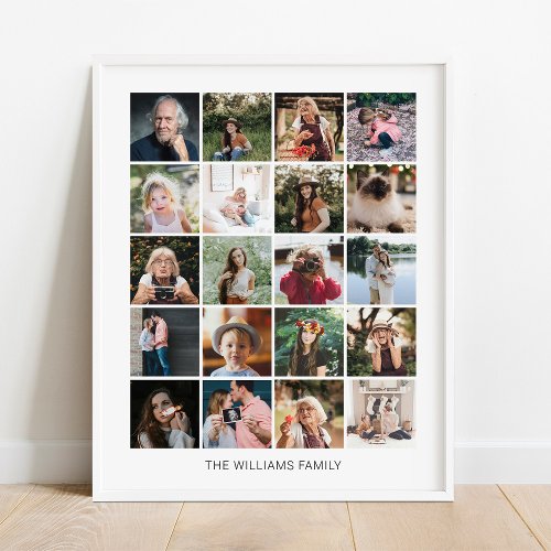 Add Your Own Custom Family 20 Photo Collage Poster