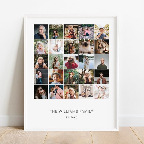 Add Your Own Custom Family 25 Photo Collage Poster