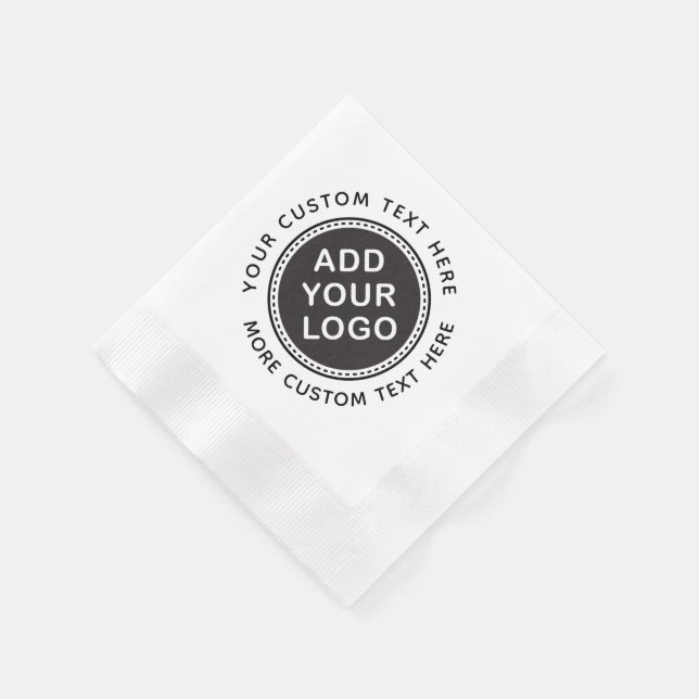 Add your own custom logo and text napkins (Corner)