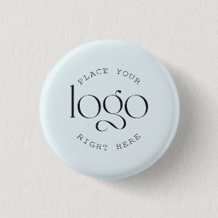 Add Your Own Custom Logo Retro Light Blue Button
