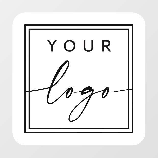 Add your own custom logo rounded square wall decal (Front)