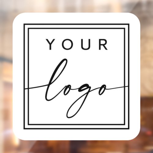 Add your own custom logo rounded square window cling