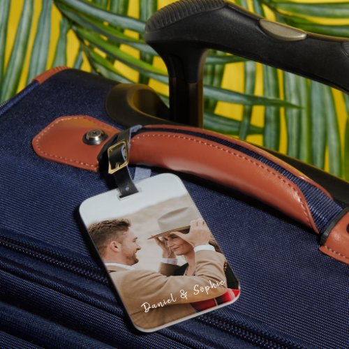 Add Your Own Custom Name Couple Photo Keepsake Luggage Tag