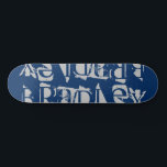 Add Your Own Custom Name Personalized Blue Silver Skateboard<br><div class="desc">Add Your Own Custom Name Personalized Skateboard features your personalized name in modern silver typography on a simple blue background. Personalize by editing the text in the text box provided. Give a custom made gift, personalized skateboard to your favorite skateboarder for Christmas, birthday or your BFF. Designed by ©Evco Studio...</div>