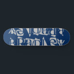 Add Your Own Custom Name Personalized Blue Silver Skateboard<br><div class="desc">Add Your Own Custom Name Personalized Skateboard features your personalized name in modern silver typography on a simple blue background. Personalize by editing the text in the text box provided. Give a custom made gift, personalized skateboard to your favorite skateboarder for Christmas, birthday or your BFF. Designed by ©Evco Studio...</div>