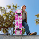 Add Your Own Custom Name Personalized Hot Pink Skateboard<br><div class="desc">Add Your Own Custom Name Personalized Skateboard features your personalized name in modern hot pink typography on a simple white background. Personalize by editing the text in the text box provided. Give a custom made gift, personalized skateboard to your favorite skateboarder for Christmas, birthday or your BFF. Designed by ©Evco...</div>