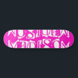 Add Your Own Custom Name Personalized Hot Pink Skateboard<br><div class="desc">Add Your Own Custom Name Personalized Skateboard features your personalized name in modern white typography on a simple hot pink background. Personalize by editing the text in the text box provided. Give a custom made gift, personalized skateboard to your favorite skateboarder for Christmas, birthday or your BFF. Designed by ©Evco...</div>
