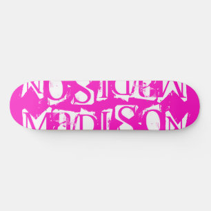 Add Your Own Custom Name Personalized Hot Pink Skateboard